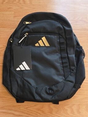 adidas Black Backpack with Gold Logo